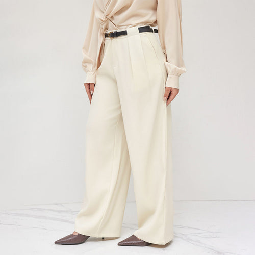 Damen Hochtaillierte Palazzo-Hose mit Gürtel Drune