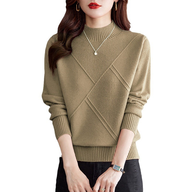 Damen eleganter Strickpullover mit modernem Strukturdesign Drune