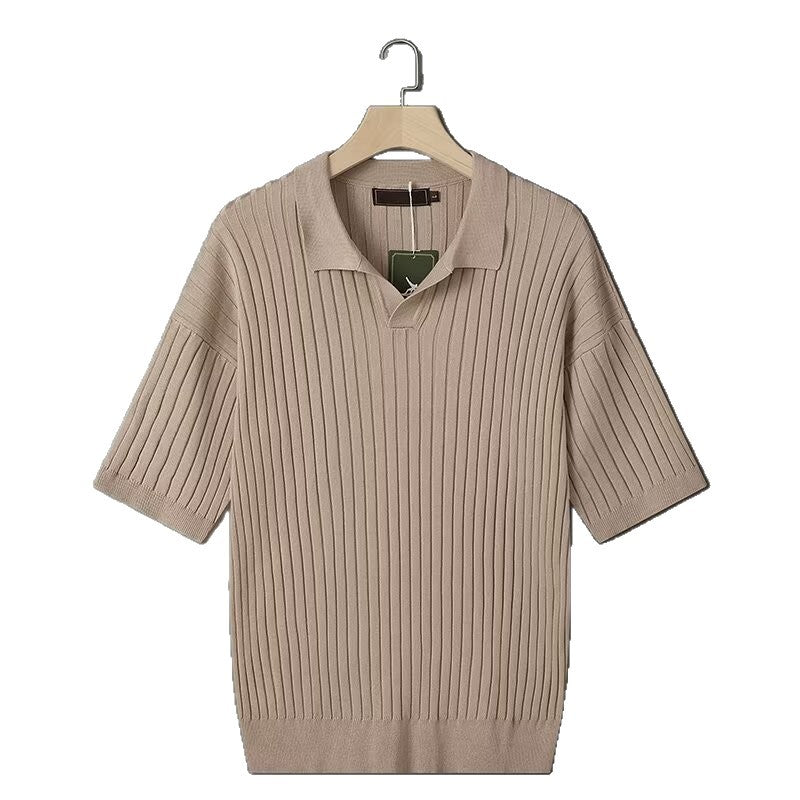 Herren Elegantes Polohemd mit Rippstruktur Drune