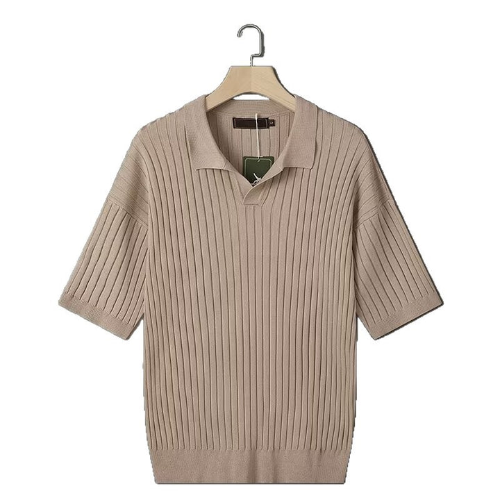 Herren Elegantes Polohemd mit Rippstruktur Drune