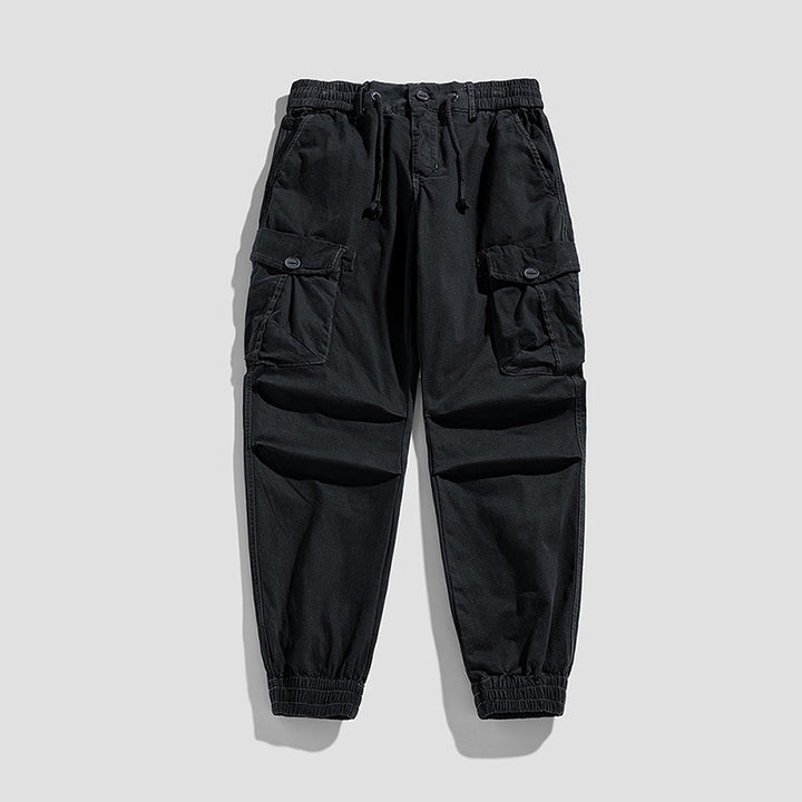 Herren Cargo-Jogger mit Tunnelzugbund, Mehrfachtaschen und elastischen Knöchelabschlüssen Drune