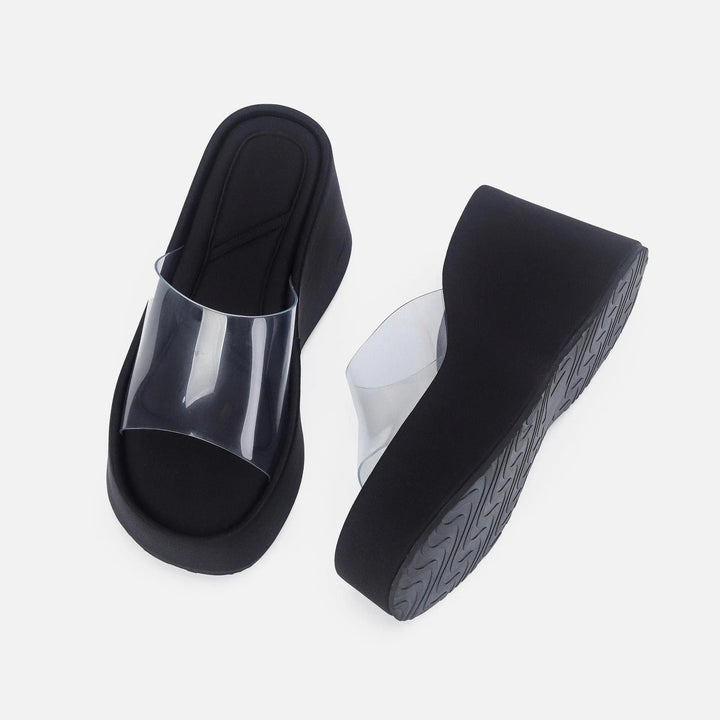 Drune | Translucent platform sandals with ankle strap