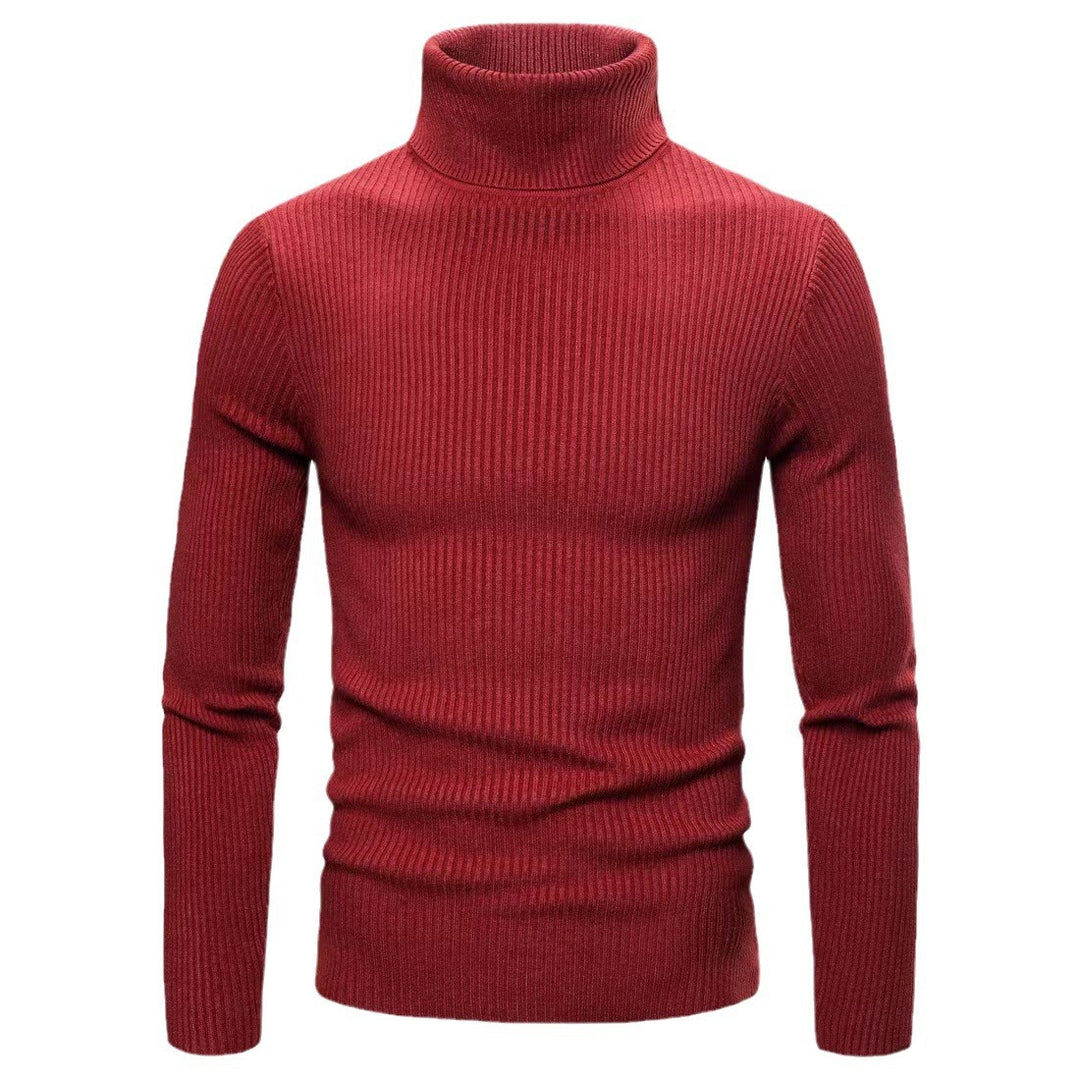 Herren modischer Rollkragenpullover aus feiner Rippstruktur Drune