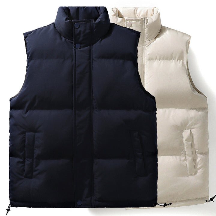 Damen Oversize Puffer‑Weste mit hohem Stehkragen, Frontblende und verstellbarem Kordelzugsaum Drune
