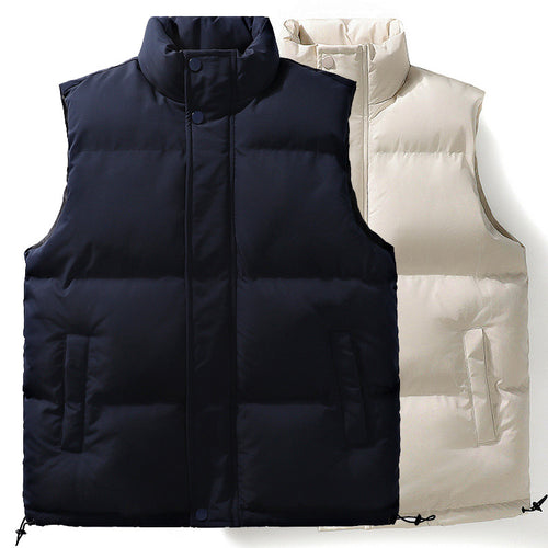 Damen Oversize Puffer‑Weste mit hohem Stehkragen, Frontblende und verstellbarem Kordelzugsaum Drune