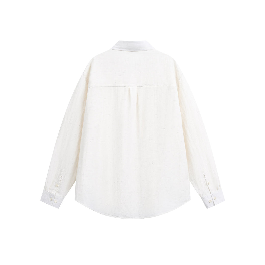 Unisex Oversize‑Hemdjacke aus leichter Leinenmischung mit Kentkragen und aufgesetzter Brusttasche Drune