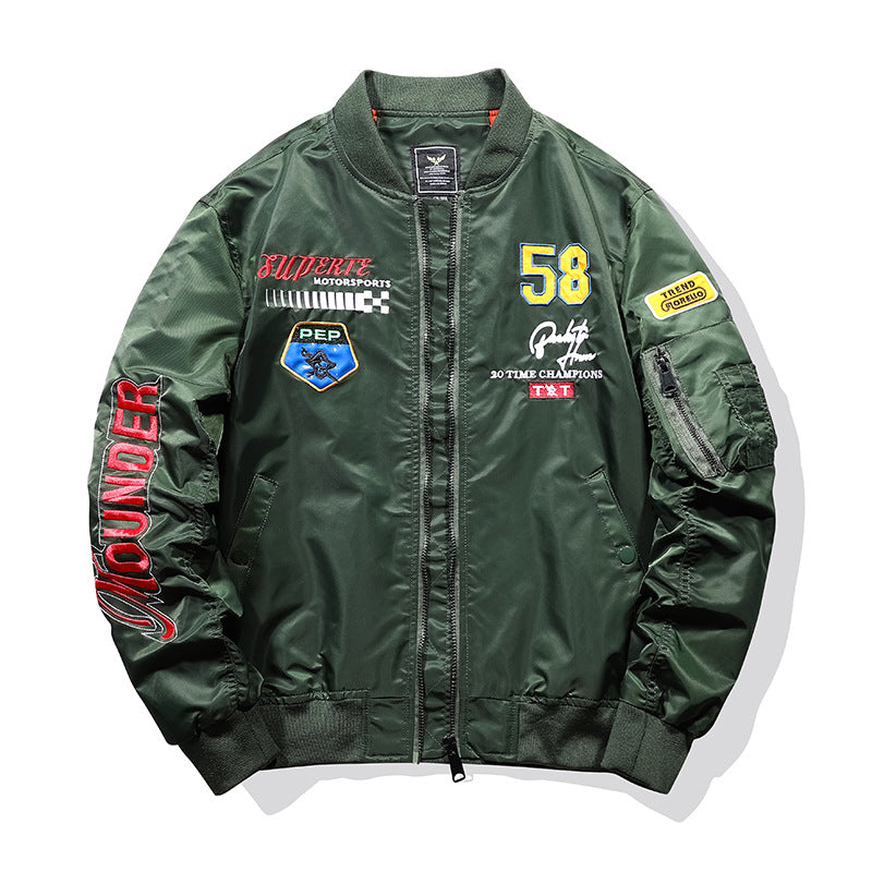 Herren Sportliche Bomberjacke mit bunten Applikationen Drune