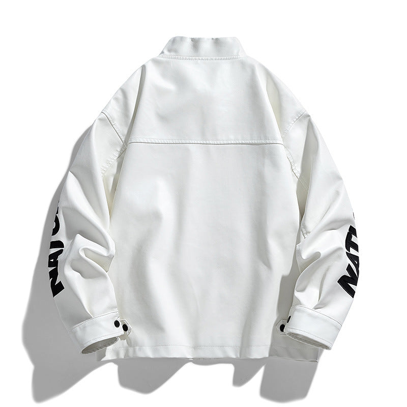 Herren Kunstlederjacke im Motorsport-Design Drune