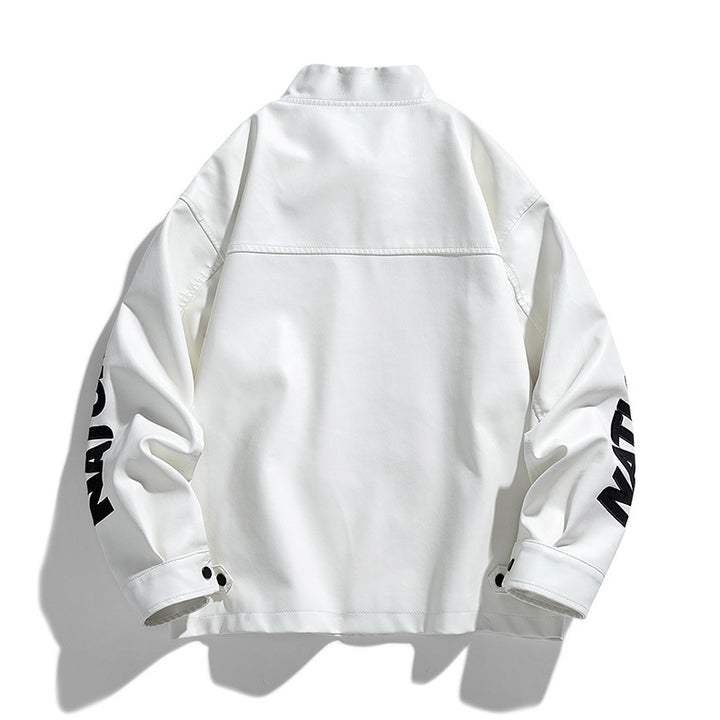 Herren Kunstlederjacke im Motorsport-Design Drune