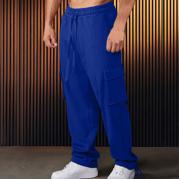 Herren entspannte Cargo-Hose mit praktischem Taschen-Design und elastischem Bund Drune