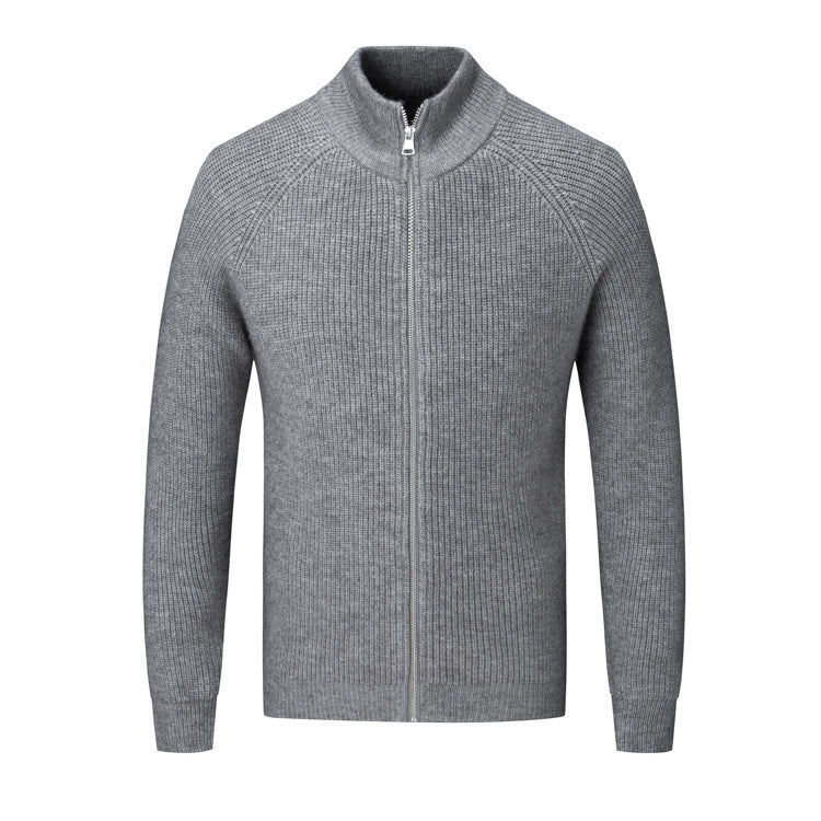 Herren Strickjacke mit hohem Kragen Drune