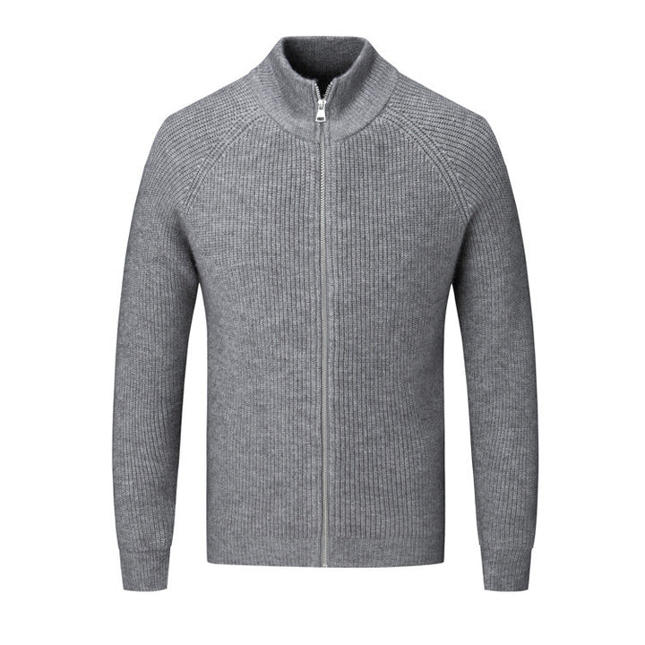 Herren Strickjacke mit hohem Kragen Drune
