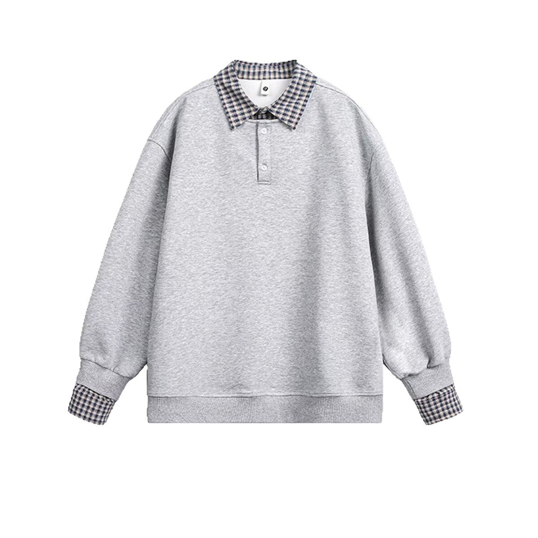 Herren Oversized Sweatshirt mit Kragen Drune