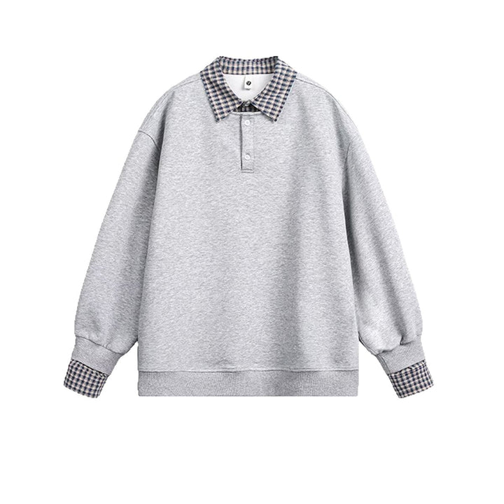 Herren Oversized Sweatshirt mit Kragen Drune