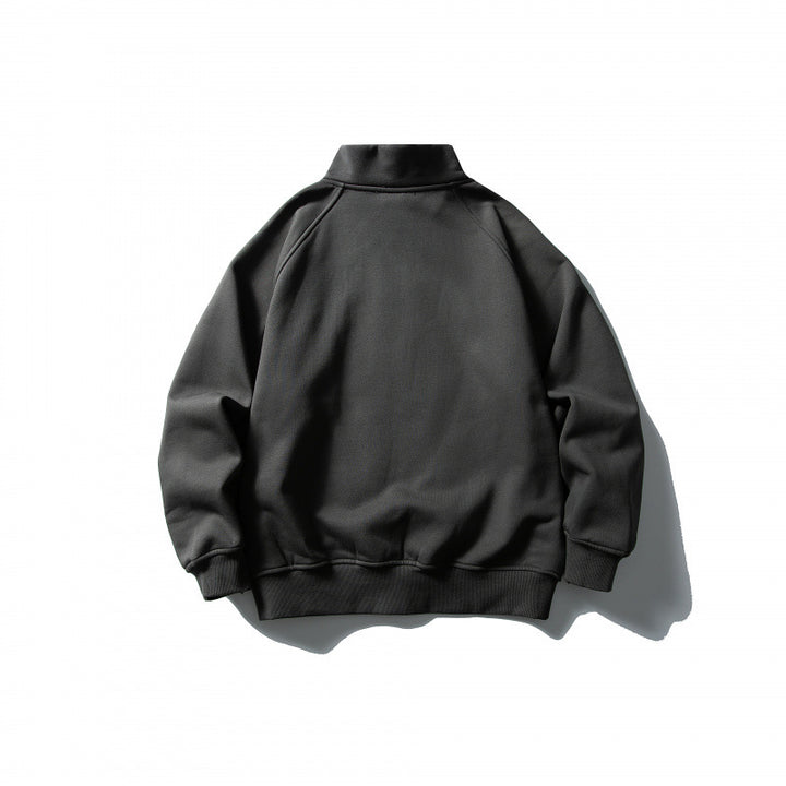 Unisex Boxy-Oversize-Zipjacke mit Stehkragen, Raglanärmeln und Eingrifftaschen Drune
