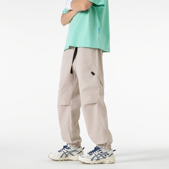 Herren Utility-Jogger-Cargohose mit elastischem Tunnelzugbund, großen Klappentaschen und gerippten Bündchen Drune