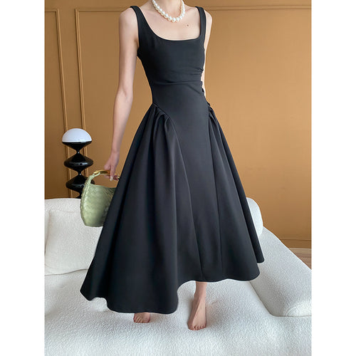 Damen Elegantes Maxikleid mit taillierten Falten und dekorativem Ausschnitt Drune