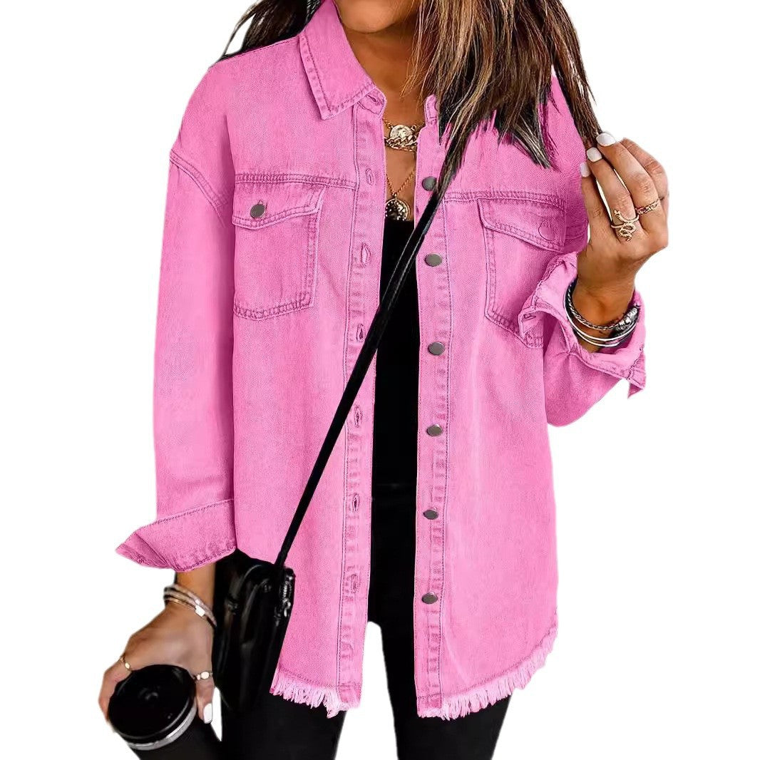 Femme Destroyed Denim Westernjacke Drune