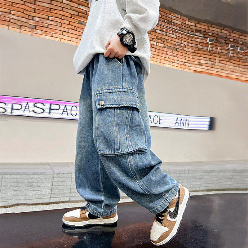 Unisex weite Utility-Jeans Drune