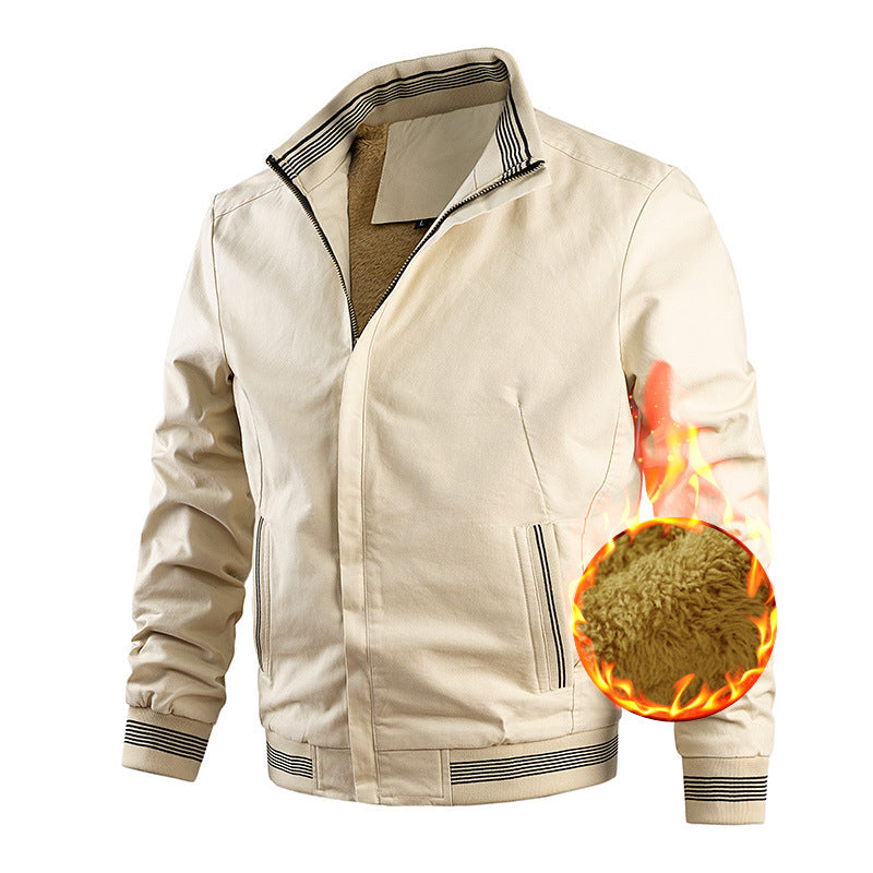 Herren Thermo-Canvas-Blouson mit weichem Teddyfutter und hochschließendem Stehkragen Drune