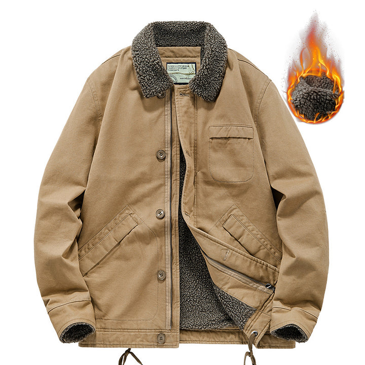 Herren Lässige Übergangsjacke mit Teddyfutter Drune
