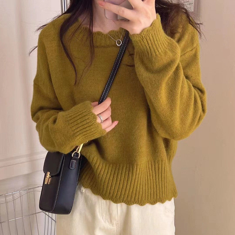 Damen kuscheliger Strickpullover mit lässigem Schnitt und Rippdetails Drune
