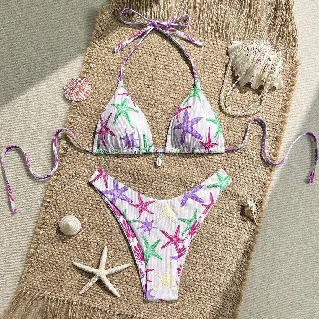 Damen Triangel-Bikini mit maritimem Sternenmuster Drune