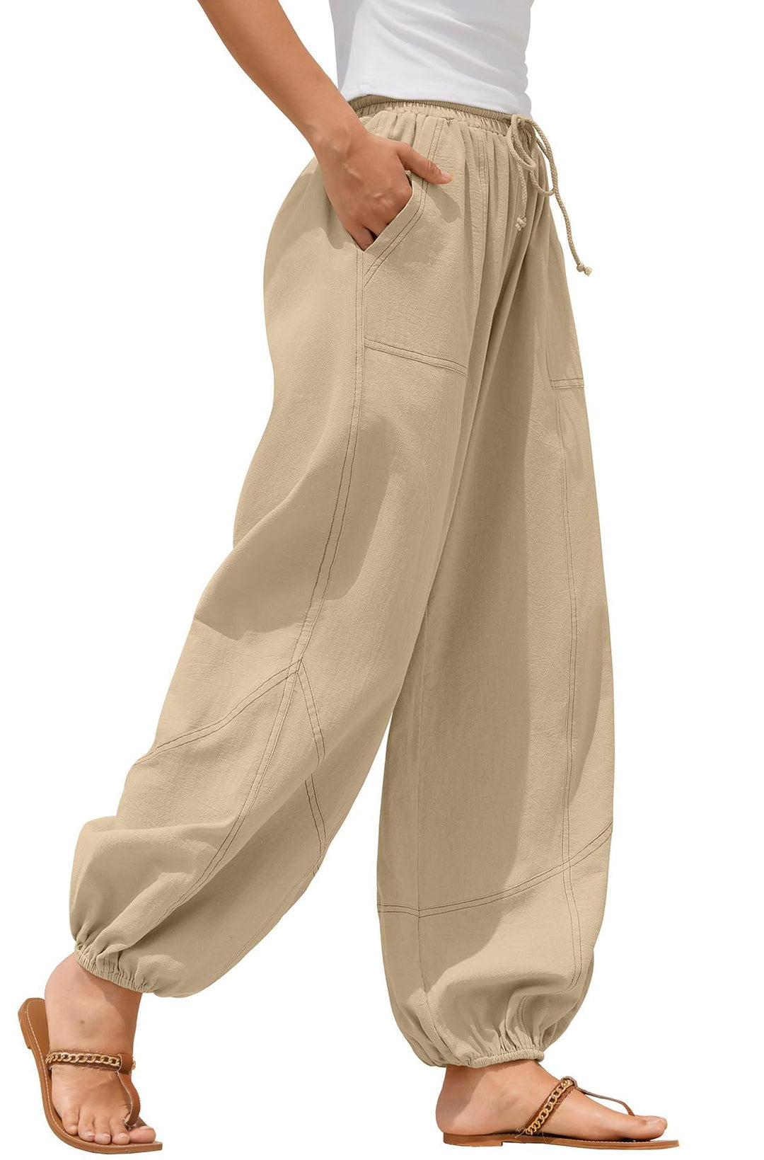 Damen Lässige Weitbein-Hose mit praktischen Taschen Drune