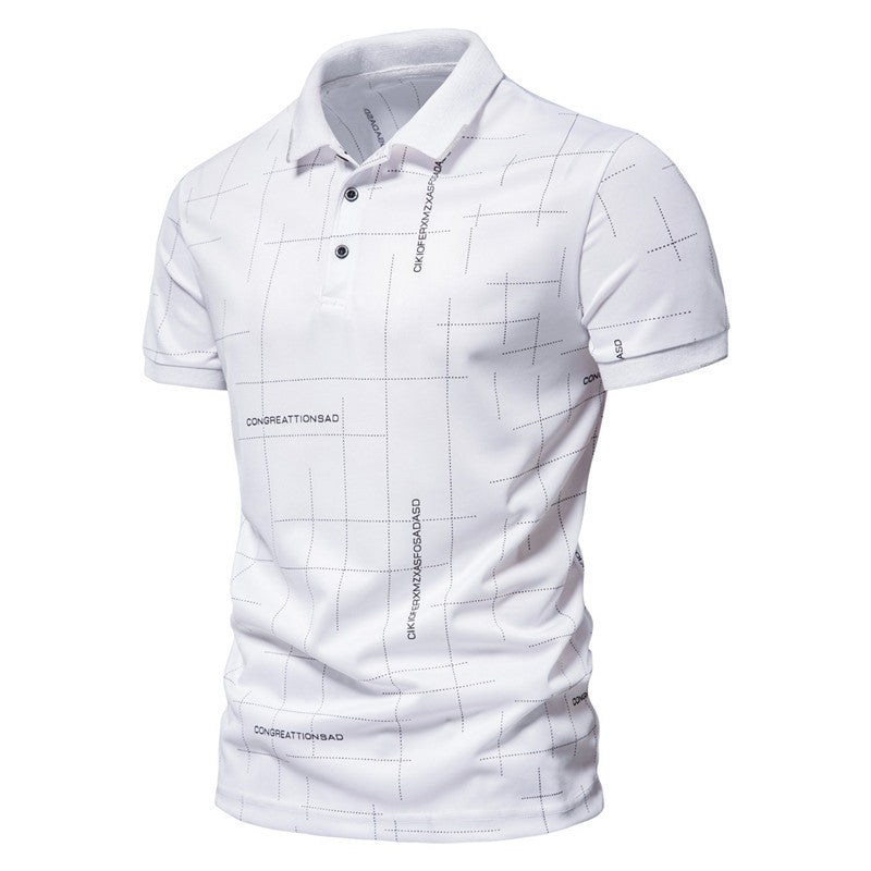 Herren Poloshirt mit modernem grafischen Druck und atmungsaktiver Funktion Drune