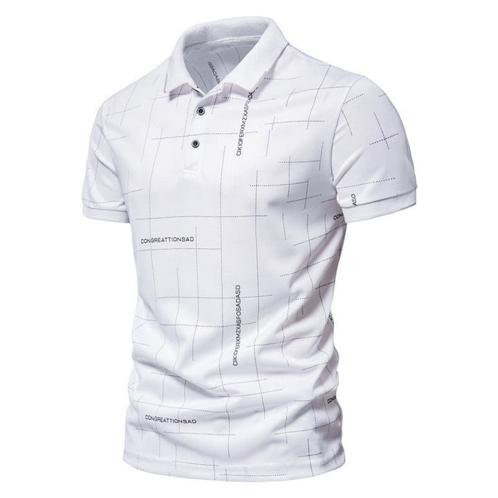 Herren Poloshirt mit modernem grafischen Druck und atmungsaktiver Funktion Drune