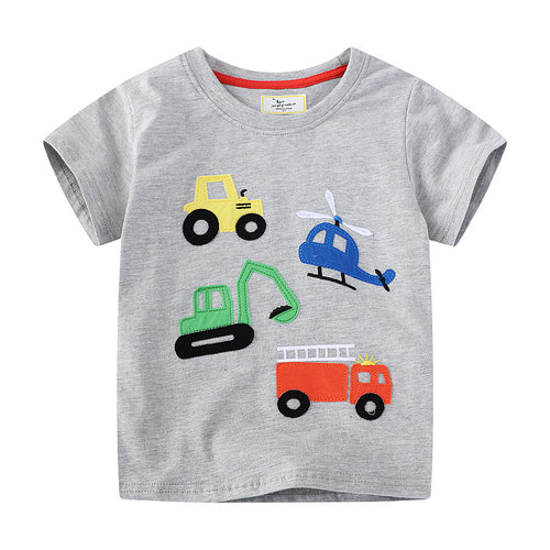 Jungen T-Shirt mit buntem Baumaschinen-Motiv Drune