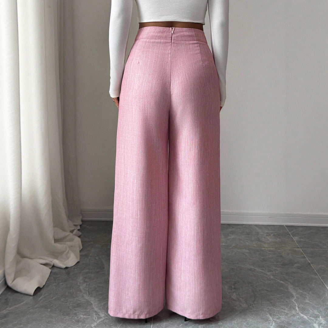 Damen weite High-Waist-Hosen Drune