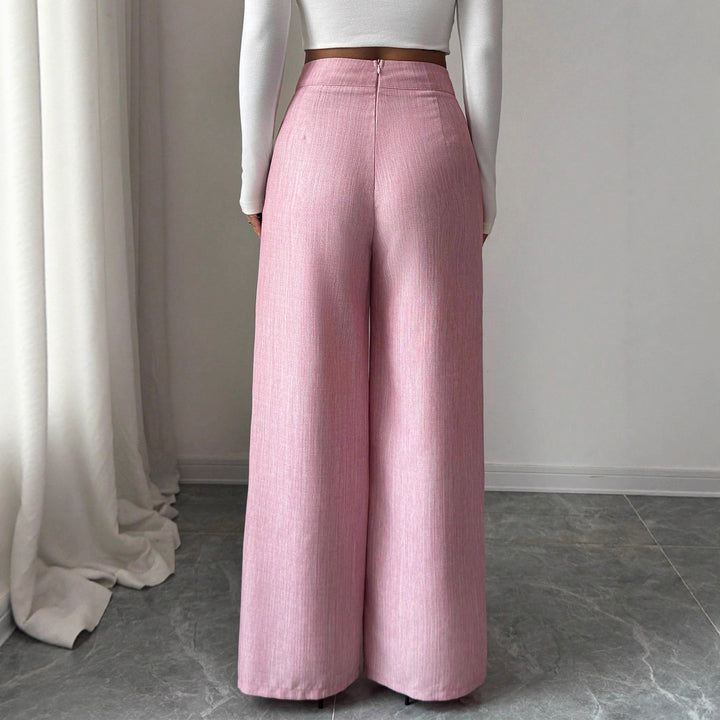 Damen weite High-Waist-Hosen Drune