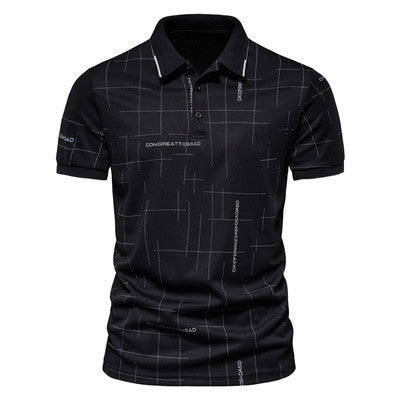 Herren Poloshirt mit modernem grafischen Druck und atmungsaktiver Funktion Drune