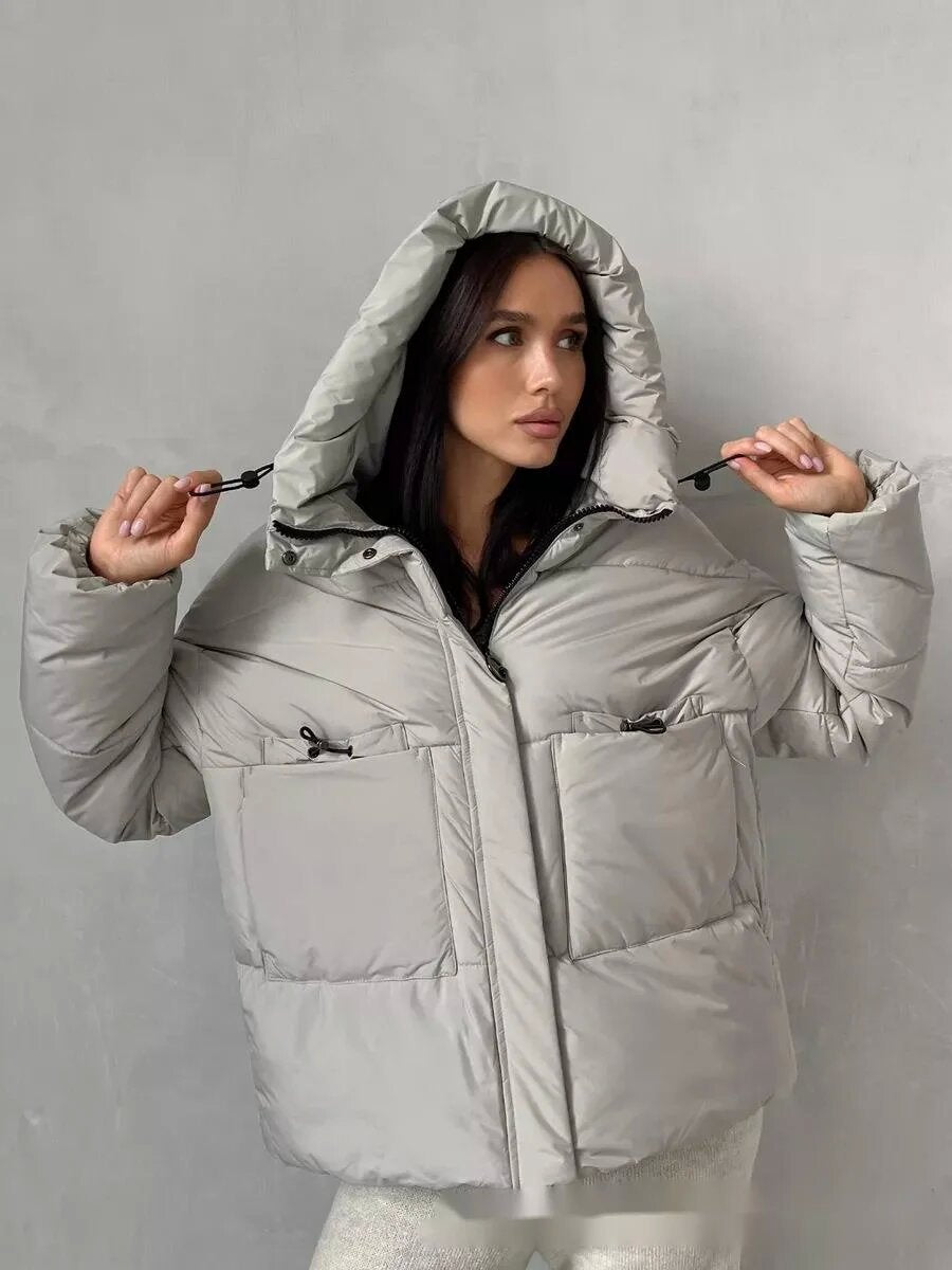 Damen Sportliche Winterjacke mit hohem Kragen und praktischen Taschen Drune