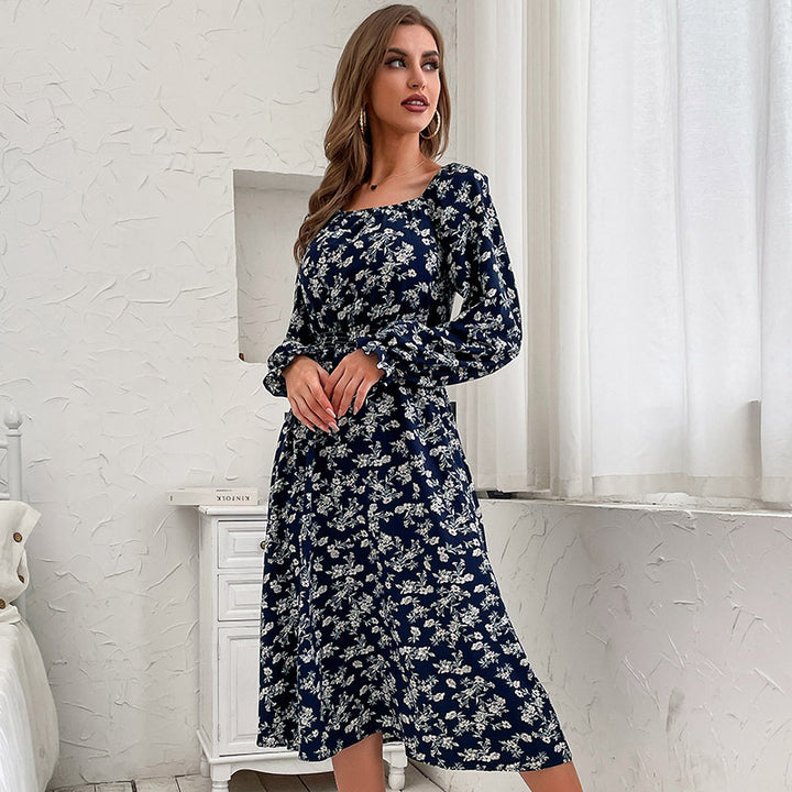 Damen Schulterfreies Midikleid mit elastischem Taillenbündchen und floralem Alloverprint Drune