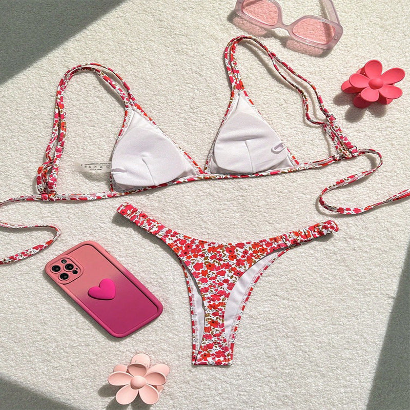 Damen Triangel-Bikini mit verspieltem Blumendesign Drune