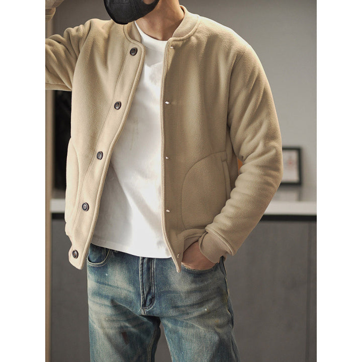 Herren Bequeme Fleecejacke mit Knöpfen Drune