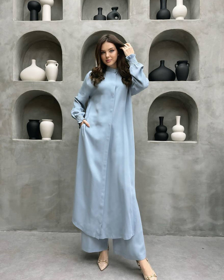 Damen Elegantes Hemdkleid mit verspieltem Saum Drune
