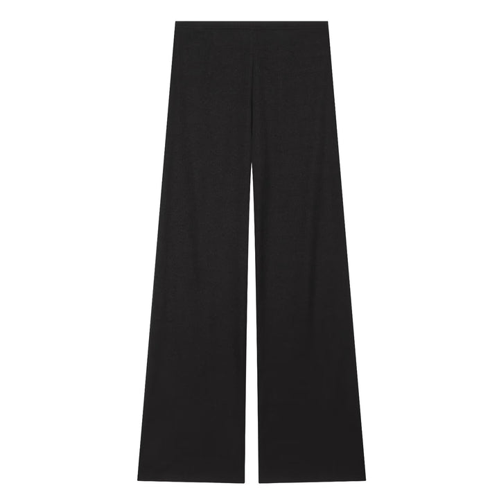 Damen Weite Strickhose mit hoher Taille und ausgestelltem Bein Drune