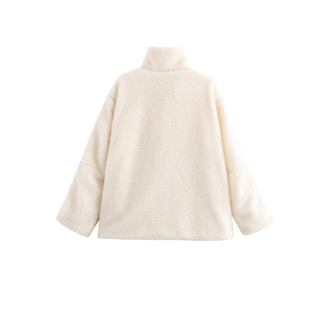 Damen Fleecejacke mit weichem Teddyfell und praktischen Taschen Drune
