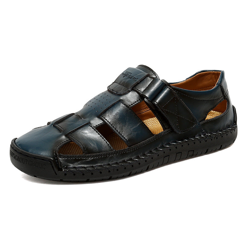 Herren Bequeme Leder-Sandalen mit verstellbarem Riemen Drune