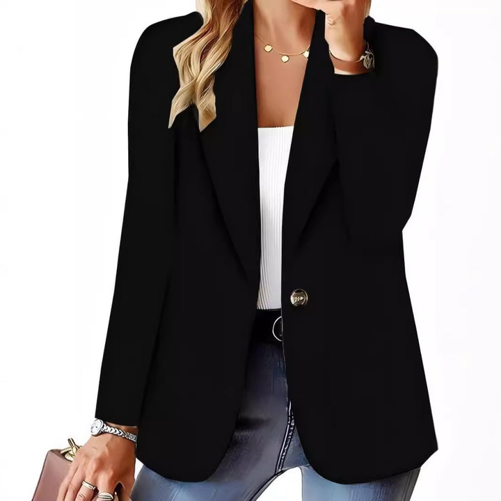 Damen Oversize-Blazer mit Schalkragen, Ein-Knopf-Verschluss und strukturierter Optik Drune