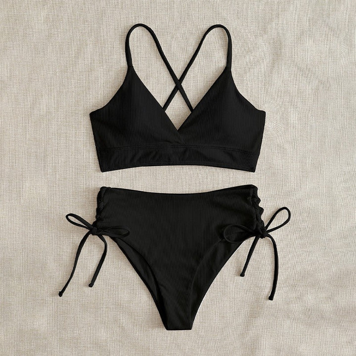 Damen Hochgeschnittener Bikini mit verstellbaren Trägern Drune