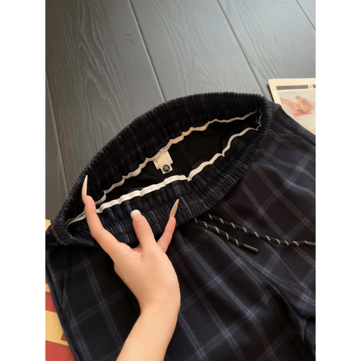 Damen Modische Karohose Drune