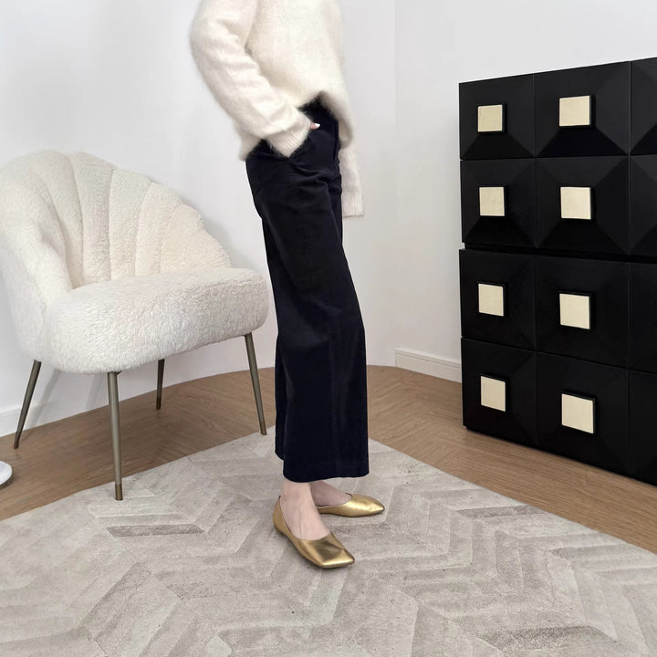 Damen Hochtaillierte Samt-Culotte mit weitem Bein und dezenten Eingrifftaschen Drune