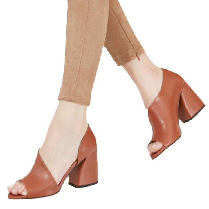 Damen Hochfront-Pumps mit modischem Peeptoe und elegantem Blockabsatz Drune