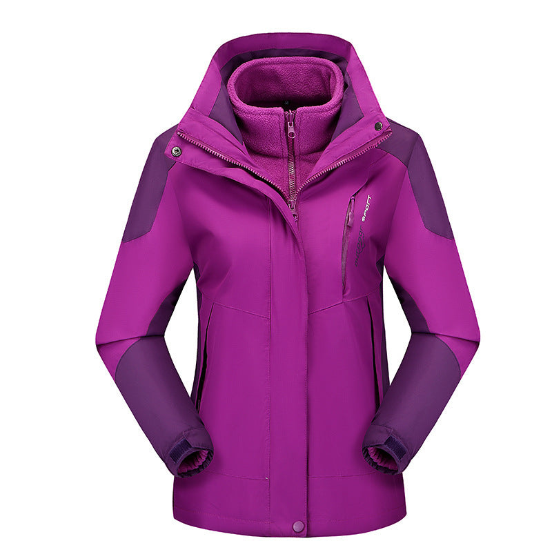 Damen vielseitige Outdoorjacke mit abnehmbarer Fleece‑Innenjacke und winddichter Softshell‑Hülle Drune
