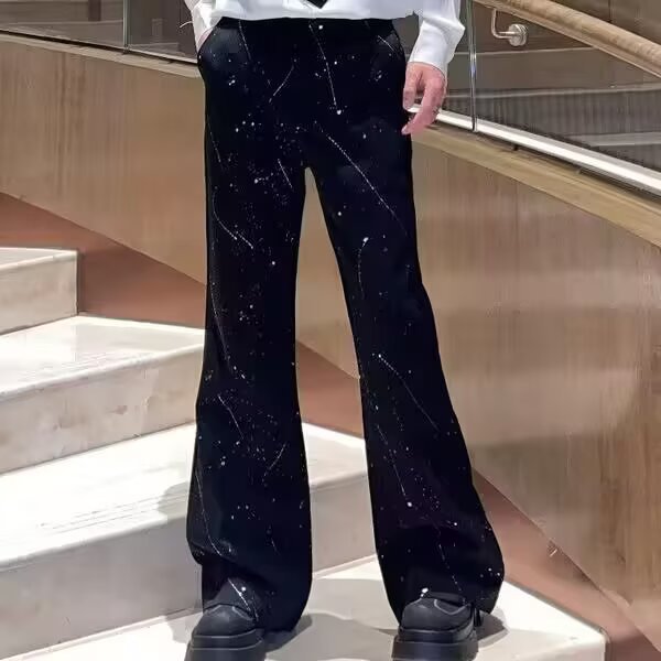 Herren Weitgeschnittene Jeans mit abstraktem Muster Drune