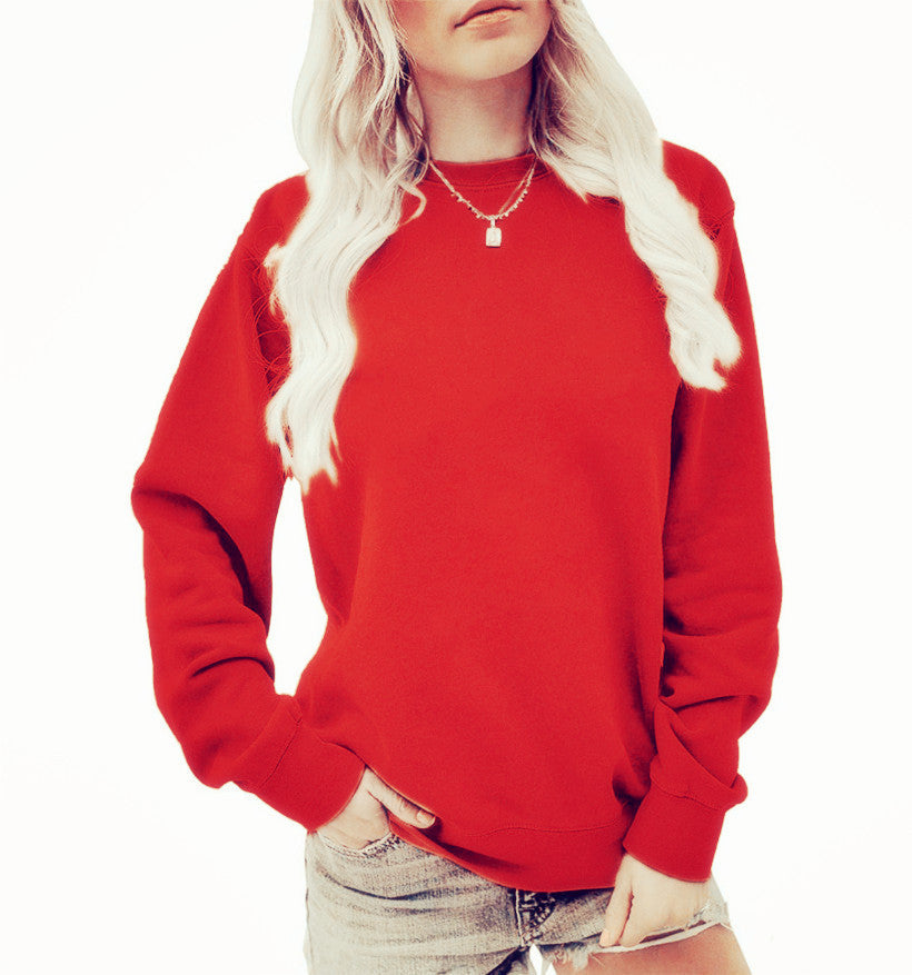 Damen nan lässiges Oversize Sweatshirt mit Rundhalsausschnitt und weichem Baumwollfleece Drune